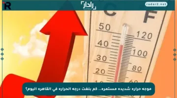 موجة حرارة شديدة مستمرة.. كم بلغت درجة الحرارة في القاهرة اليوم؟